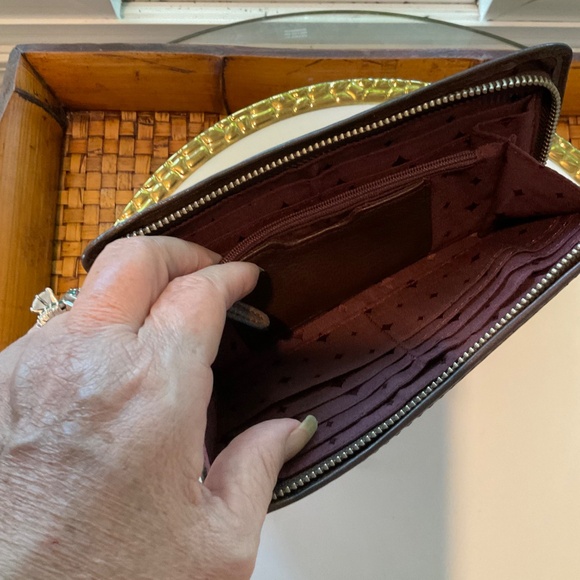 VTG FOSSIL Zippered Leather Flower Wallet - Picture 5 of 8